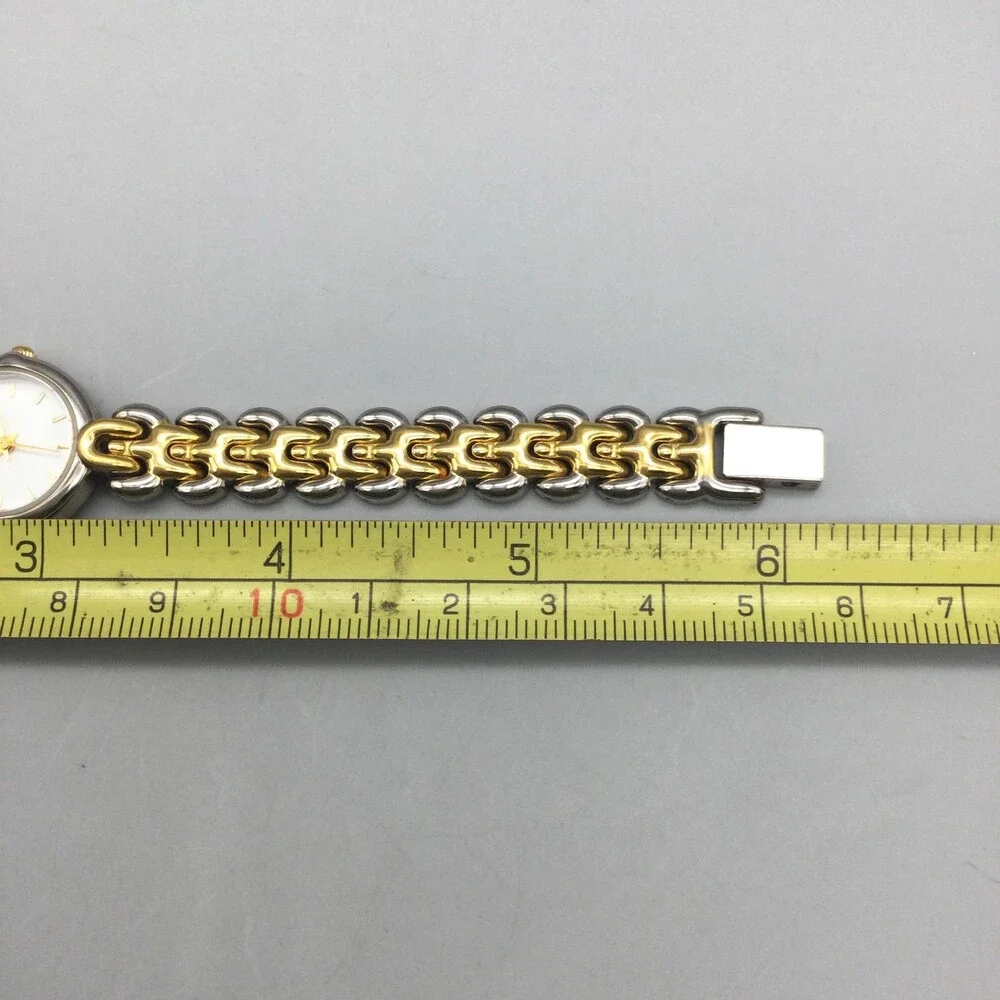 Caravelle By Bulova Womens Watch 21mm White Dial Two Tone New Battery 6.75